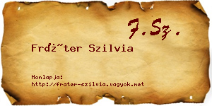 Fráter Szilvia névjegykártya