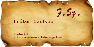 Fráter Szilvia névjegykártya