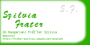 szilvia frater business card